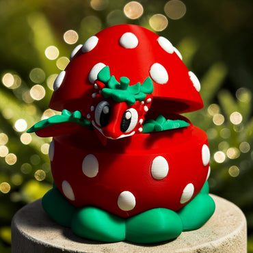 Fraisou – Dragon Fraise Œuf Articulé | Figurine Dragon