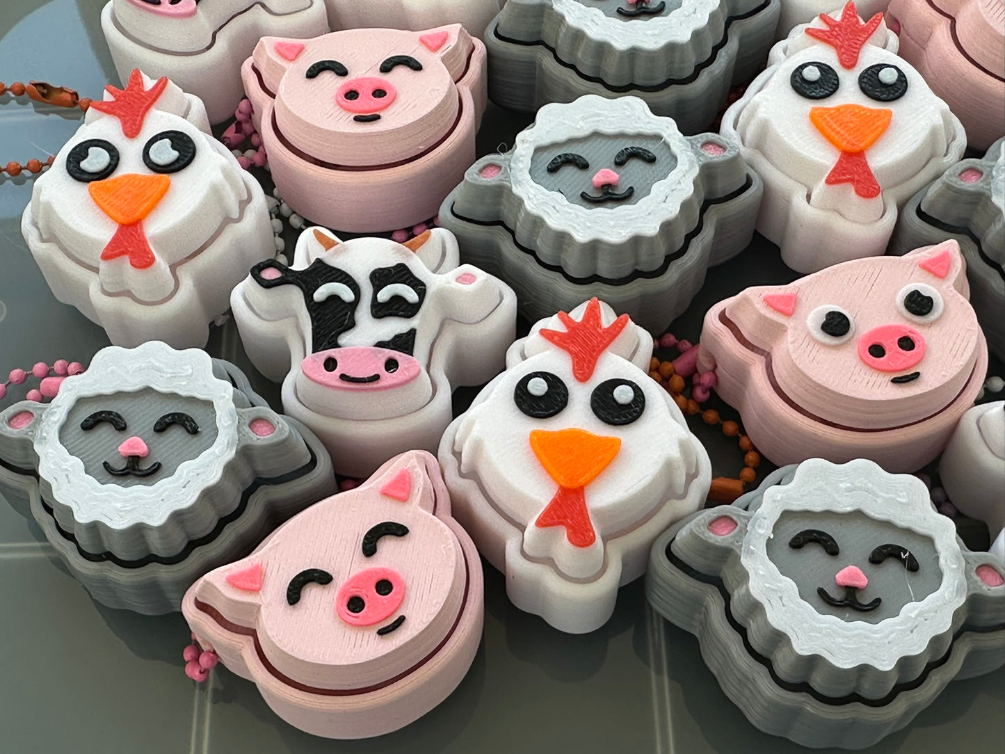 Clickers Animaux de la Ferme – Jouet Fidget Anti-Stress | Vache, Cochon, Poule, Mouton | Kermesse, École, Enfants