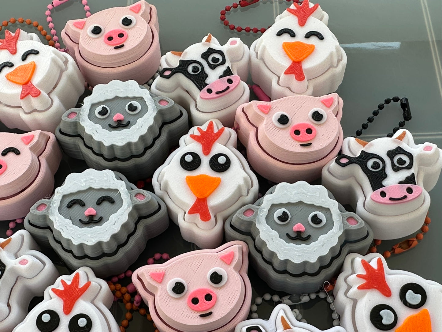 Clickers Animaux de la Ferme – Jouet Fidget Anti-Stress | Vache, Cochon, Poule, Mouton | Kermesse, École, Enfants