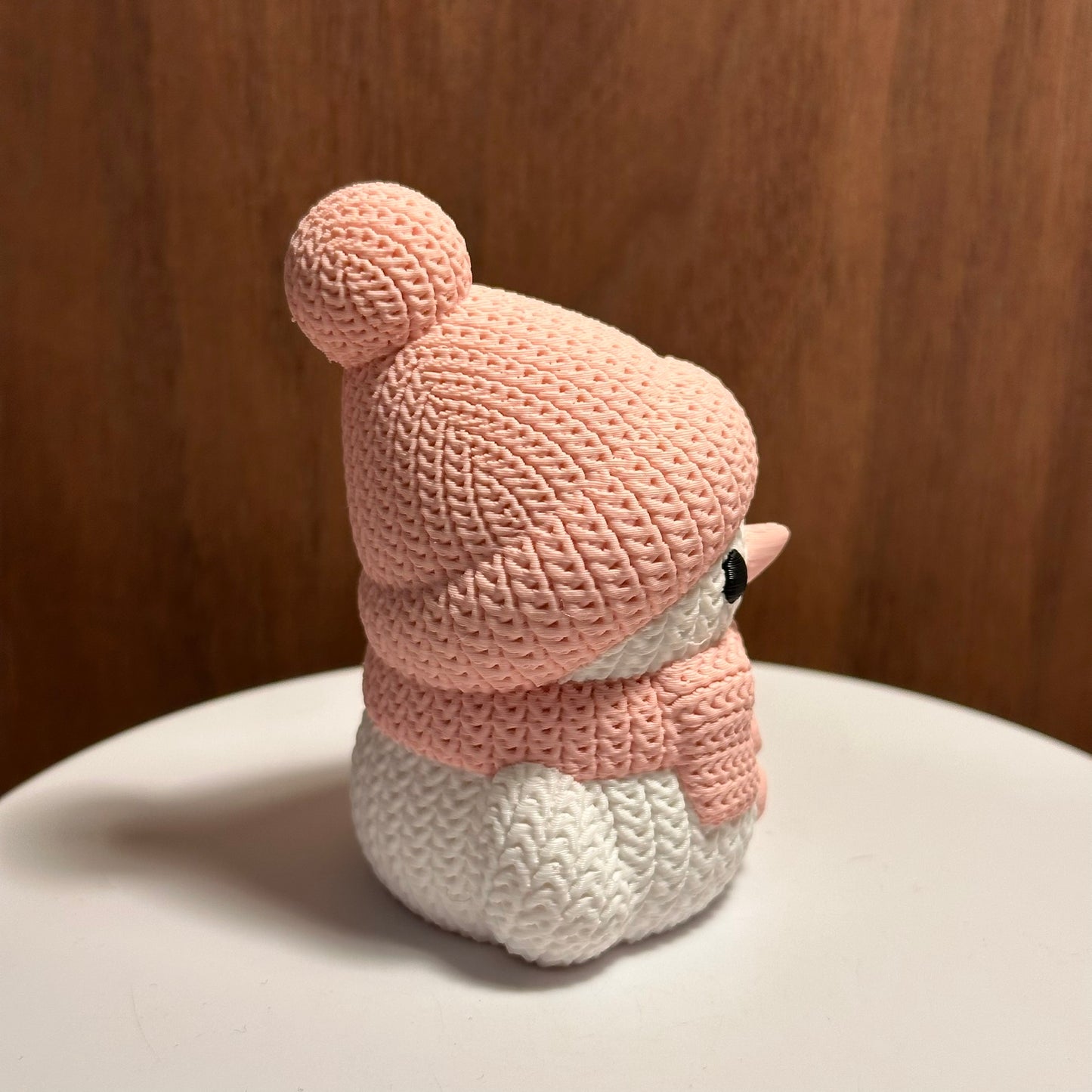 Bonhomme de neige rose et blanc – Décoration de Noël