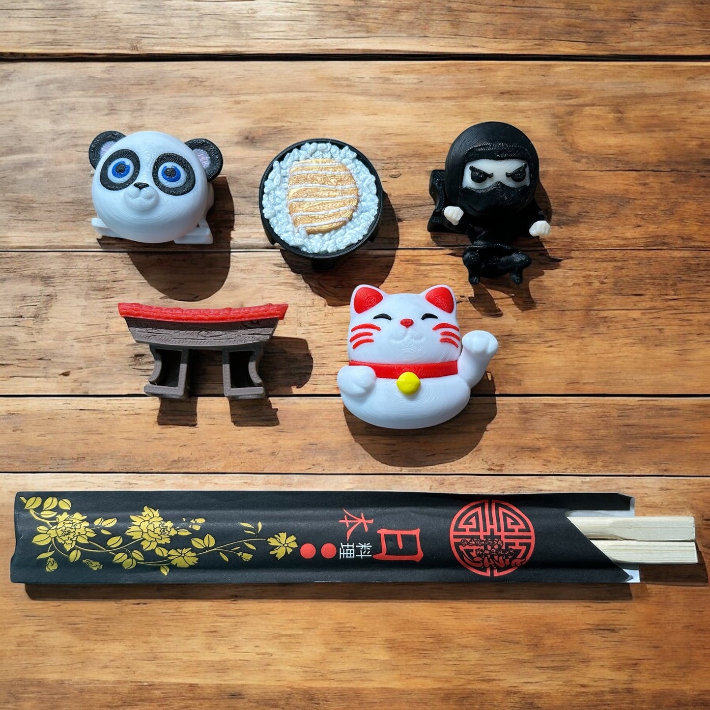 Porte-baguettes japonais en 3D – Maneki Neko, Ninja, Panda, Maki & Torii