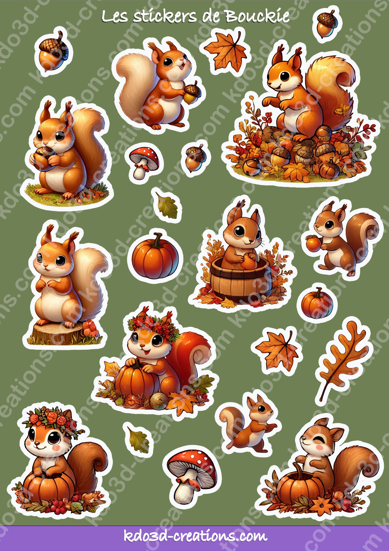 Squirrel sticker sheet