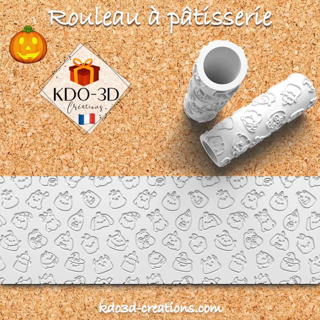 Halloween Rolling Pin - Little Pumpkin Monsters Design