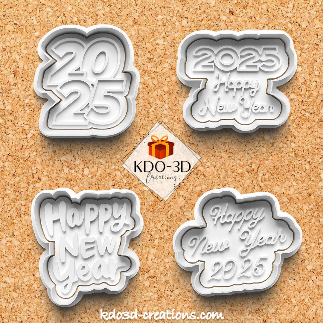 Happy New Year 2025 Cookie Cutters