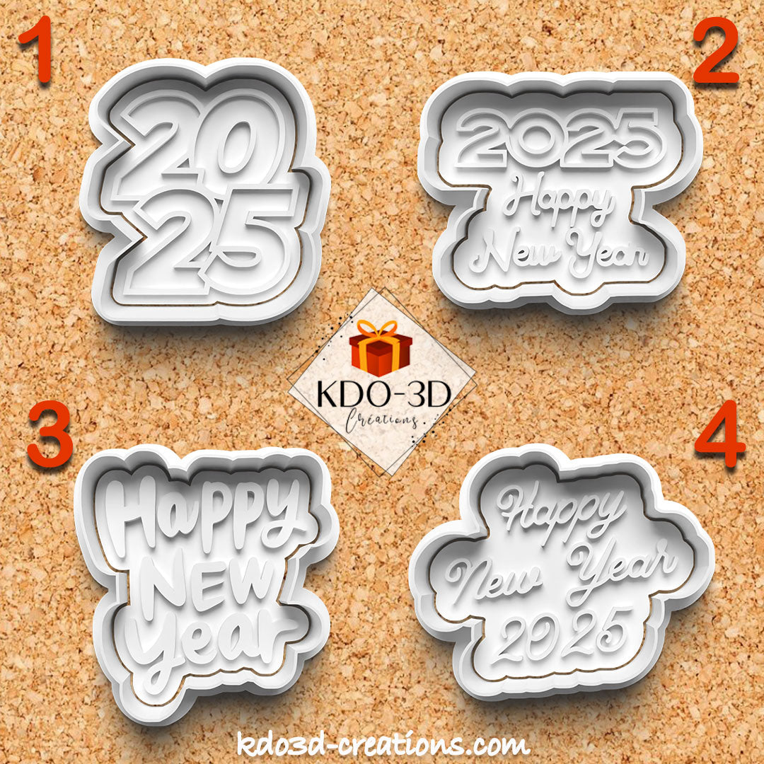 Happy New Year 2025 Cookie Cutters