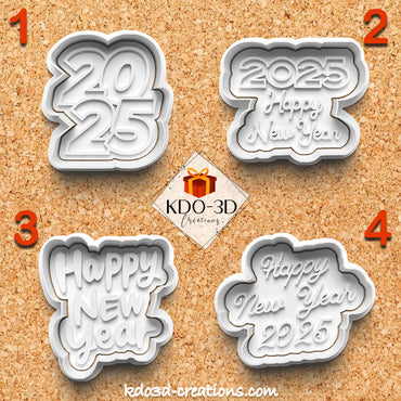 Happy New Year 2025 Cookie Cutters
