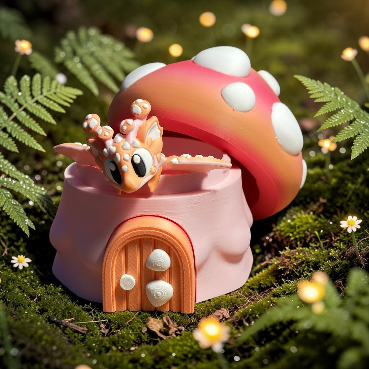 Mycelune - Dragon Champignon Articulé | Figurine Dragon 3D