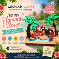 L'Îlot des Flamants Roses – 3 Figurines et leur Habitat | Minimals-World