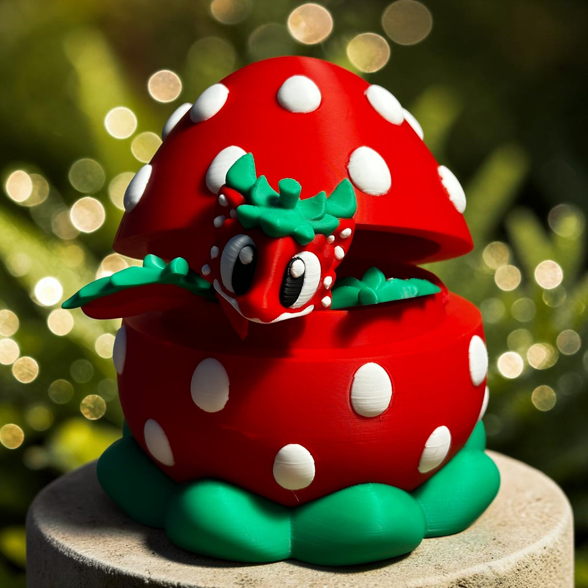 Fraisou – Dragon Fraise Œuf Articulé | Figurine Dragon