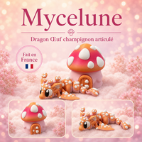Mycelune - Dragon Champignon Articulé | Figurine Dragon 3D