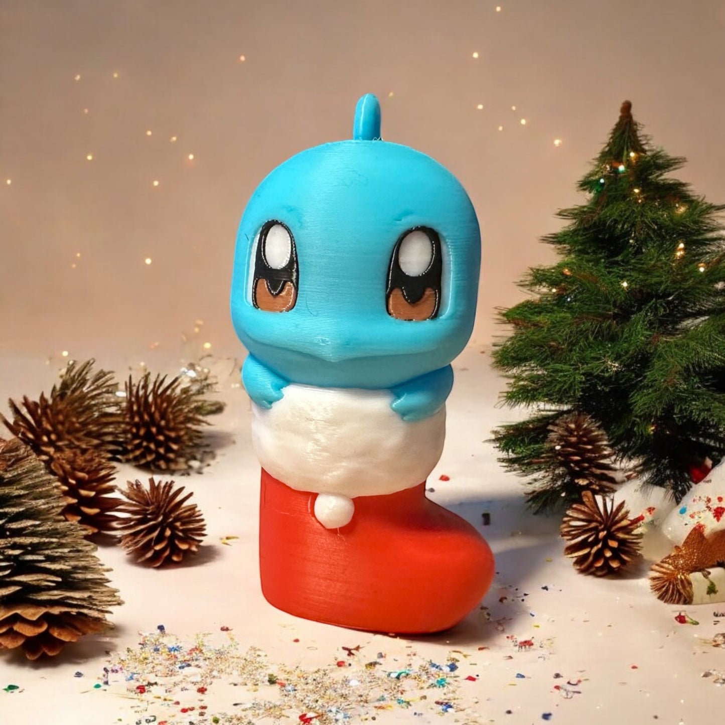 Boules Bottes de Noël Pokémon Evoli, Carapuce, Salamèche, Bulbizarre et Pikachu