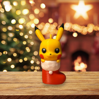 Boules Bottes de Noël Pokémon Evoli, Carapuce, Salamèche, Bulbizarre et Pikachu