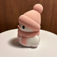 Bonhomme de neige rose et blanc – Décoration de Noël