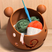 Bols à laine Ourson – Accessoire tricot & crochet mignon et peint à la main