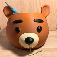 Bols à laine Ourson – Accessoire tricot & crochet mignon et peint à la main