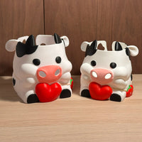 Bols à laine en forme de vache – Accessoire de tricot et crochet artisanal