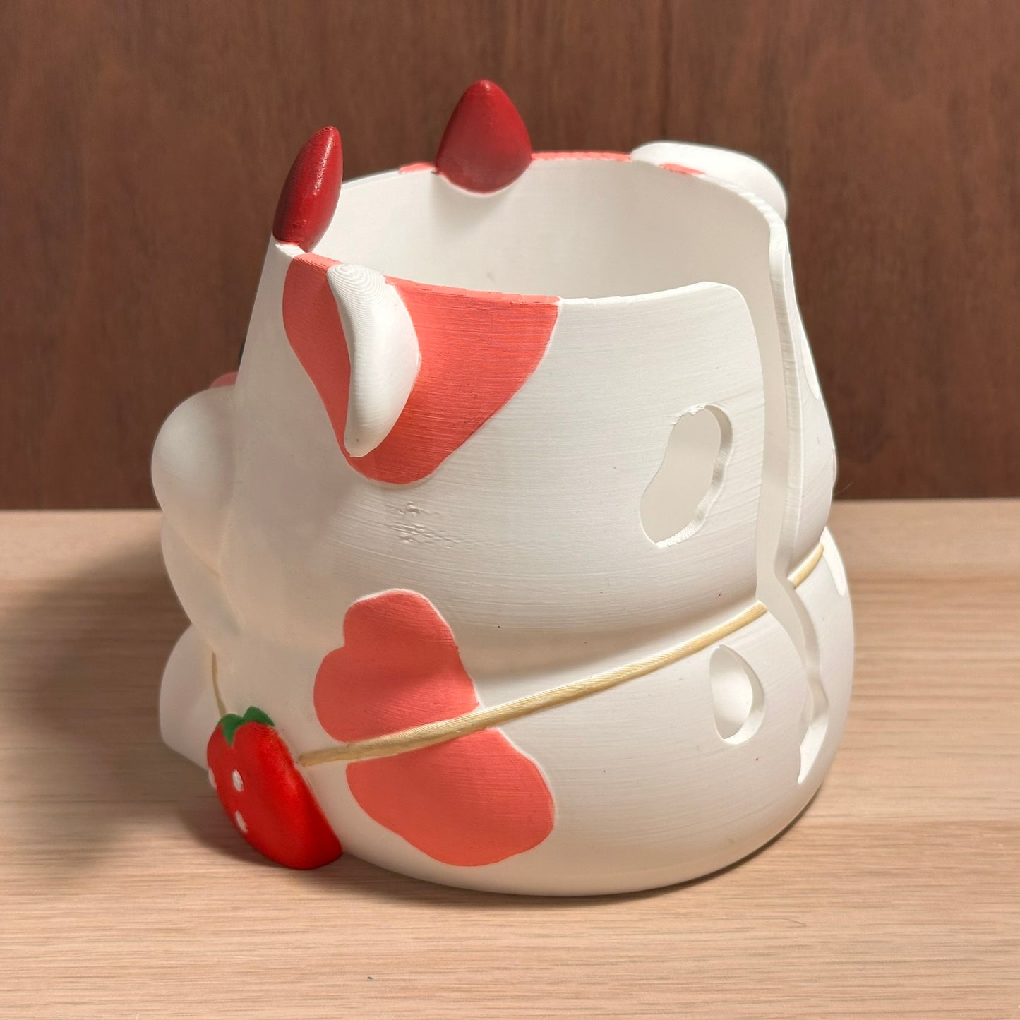 Bols à laine en forme de vache – Accessoire de tricot et crochet artisanal