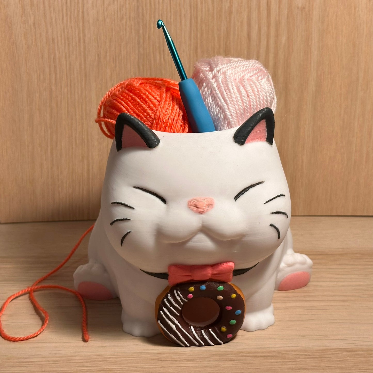 Bols à laine en forme de chat– Accessoire tricot et crochet artisanal