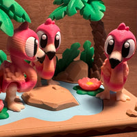 L'Îlot des Flamants Roses – 3 Figurines et leur Habitat | Minimals-World