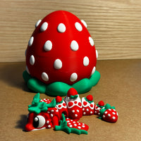 Fraisou – Dragon Fraise Œuf Articulé | Figurine Dragon