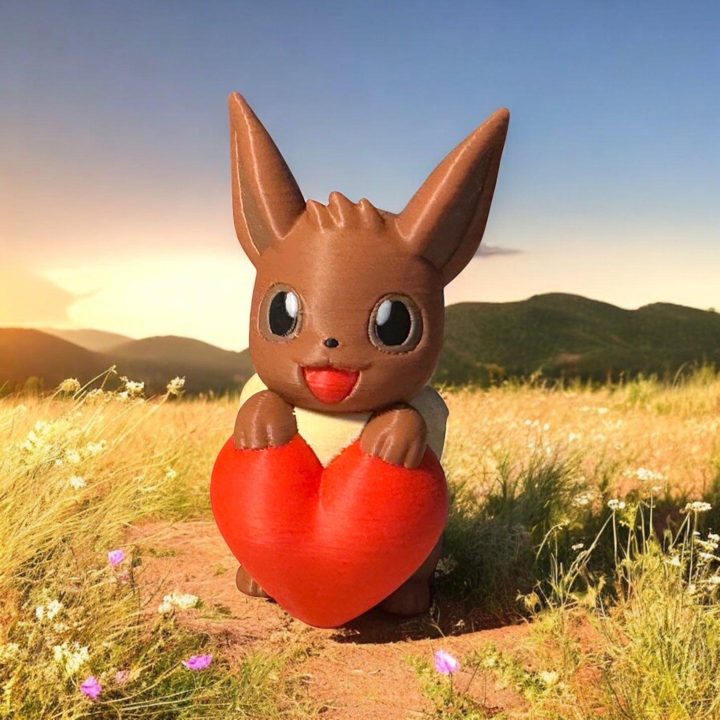 Figurine Pokémon amoureux Evoli (Eevee) et ses évolutions