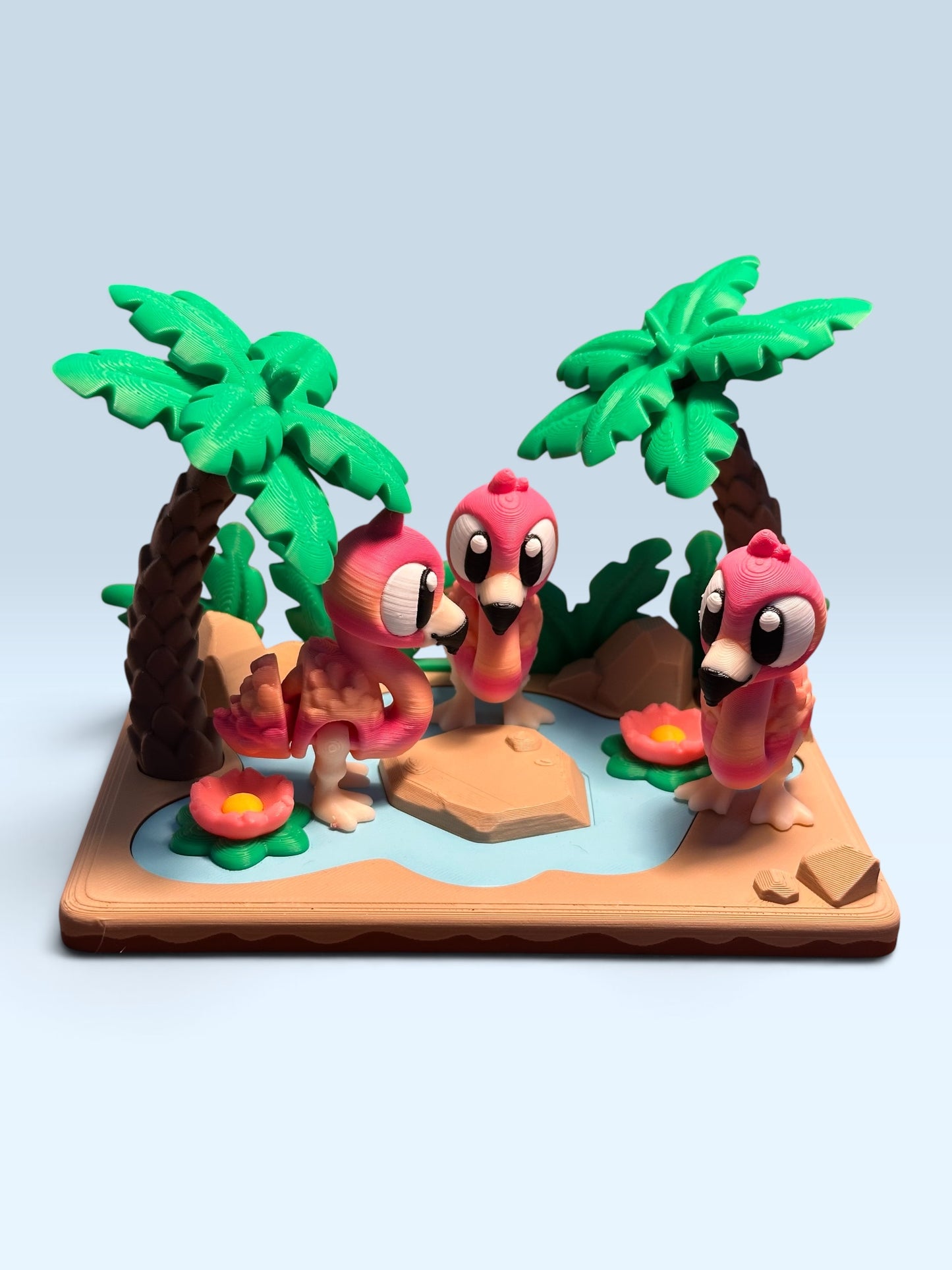 L'Îlot des Flamants Roses – 3 Figurines et leur Habitat | Minimals-World