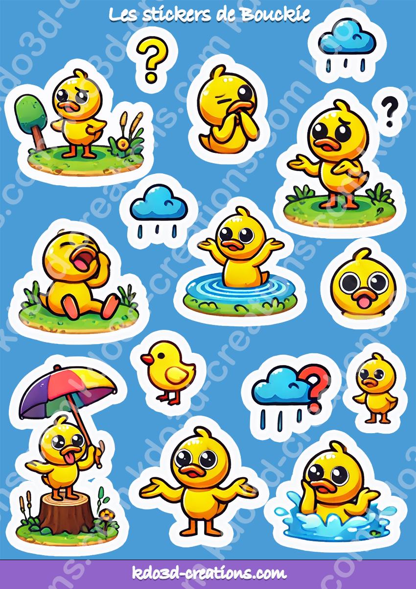 Cute Little Ducks Sticker Sheet