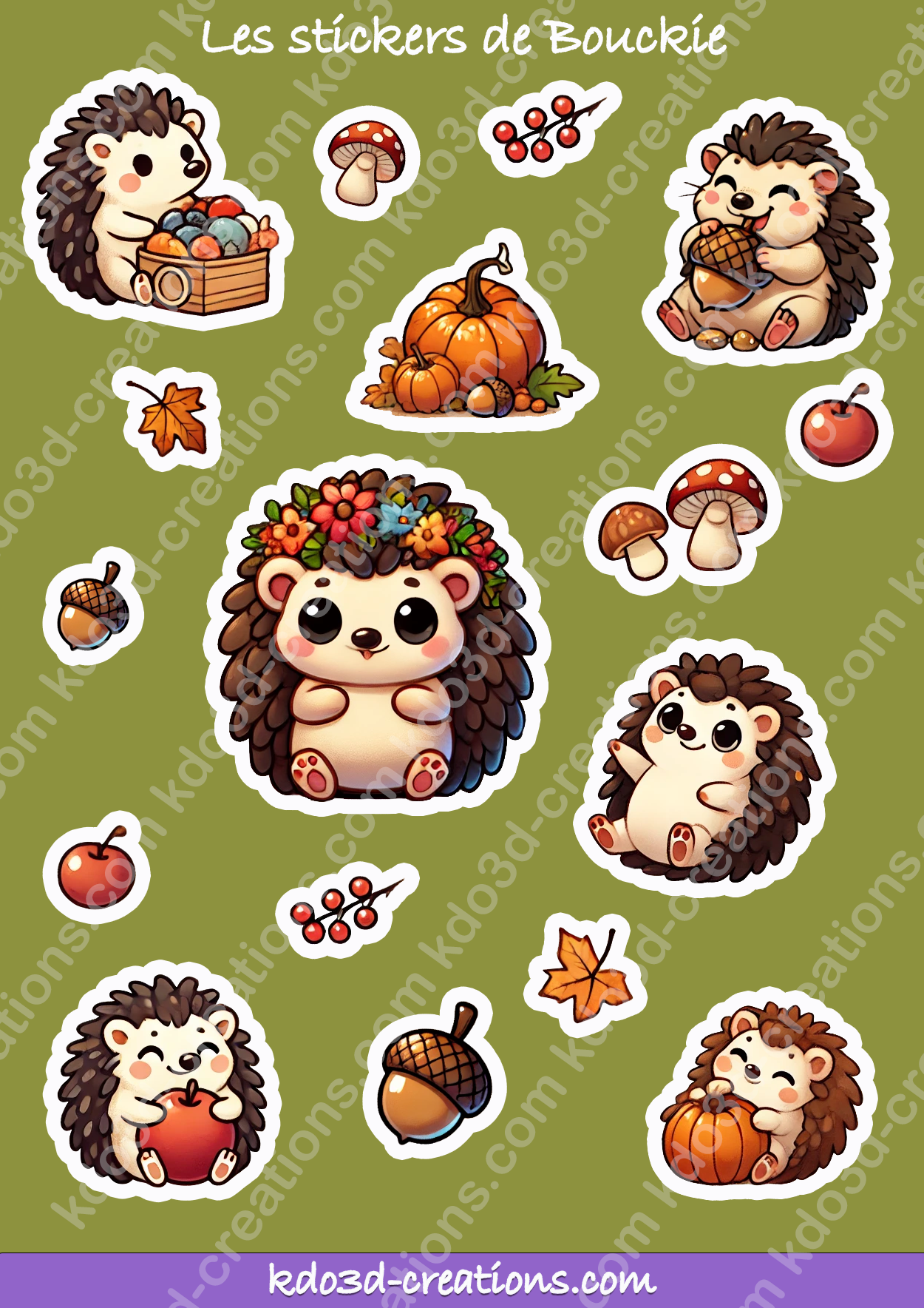 Cute hedgehog sticker sheet