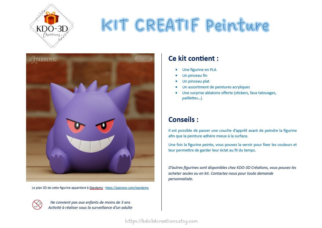 Kit créatif Ectoplasma à personnaliser, colorier ou peindre