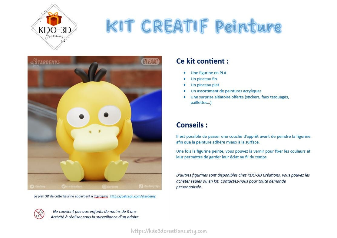 Kit créatif de peinture Psykokwak à personnaliser et peindre