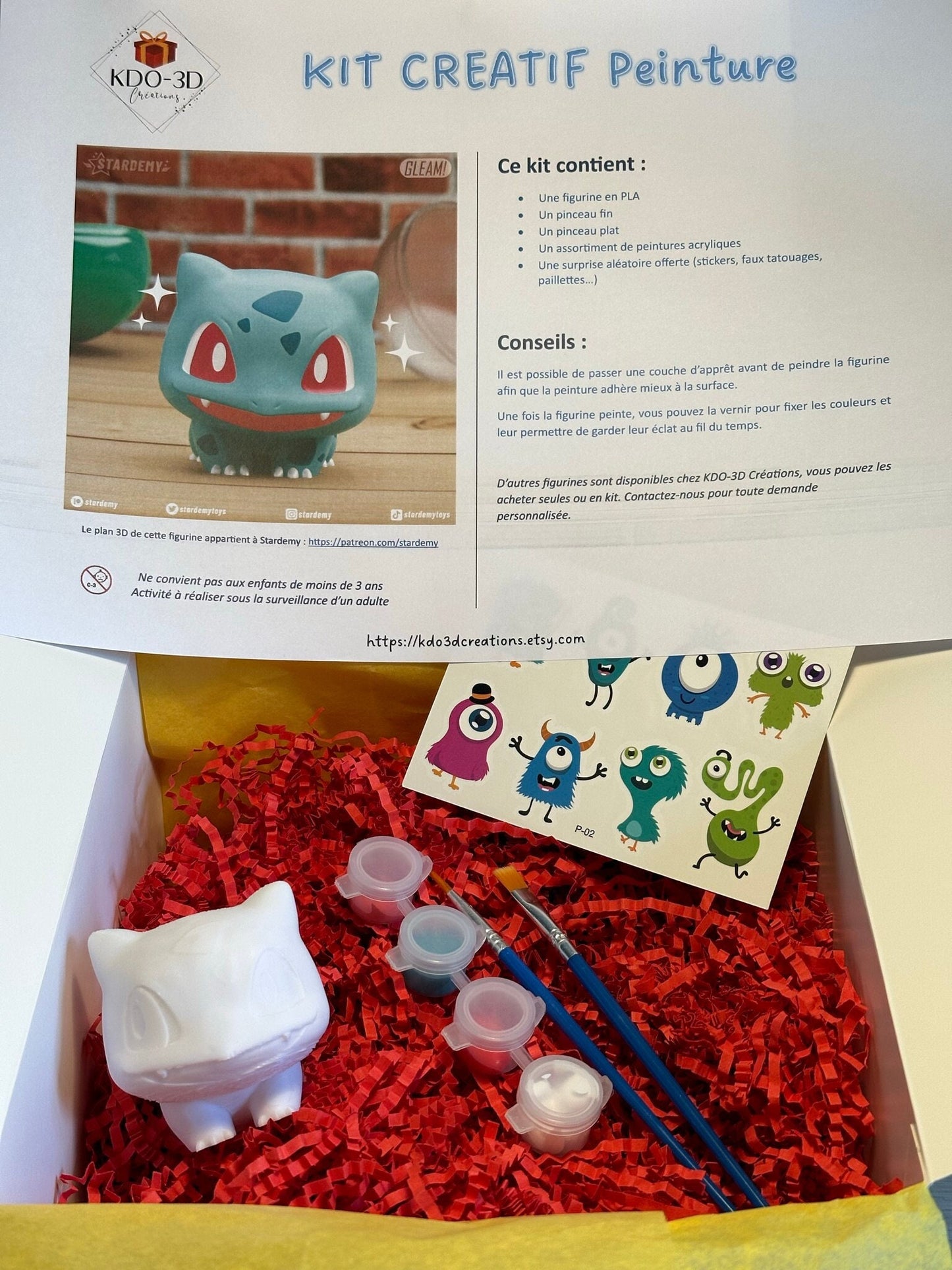 Kit Créatif de Peinture Bulbizarre - Pokemon pour Enfant à personnaliser et peindre