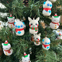 Boules de Noël Pokemon Ronflex (Snorlax), Pikachu et Moustillon (Oshawott) - Décoration pour le Sapin de Noël