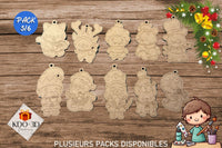 Décorations de Noël en bois à peindre pour enfants - Pack 5/6