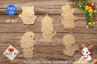 Décorations de Noël en bois à peindre pour enfants - Pack 5/6