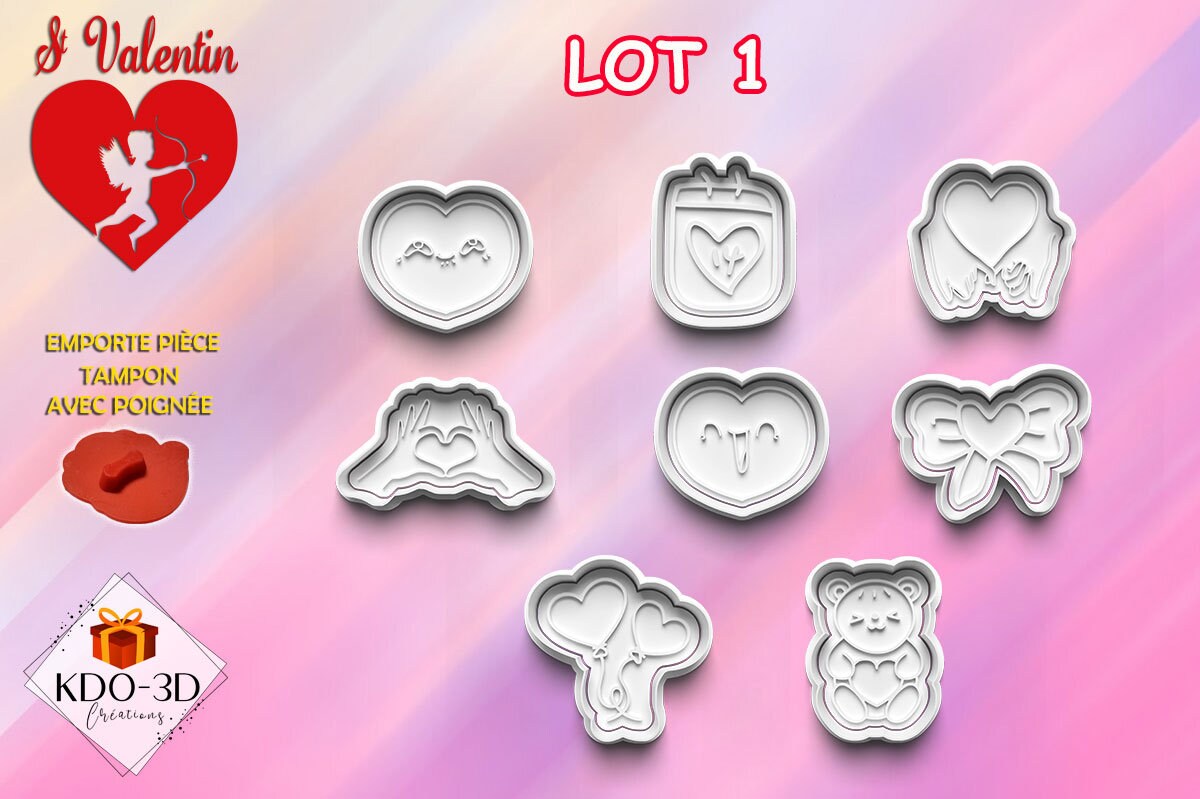 Emporte-pièces Saint-Valentin - Créez des délices romantiques ! Pack 1