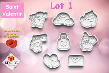 Emporte-pièces Saint valentin - Cookie cutter valentine's day Pack 3