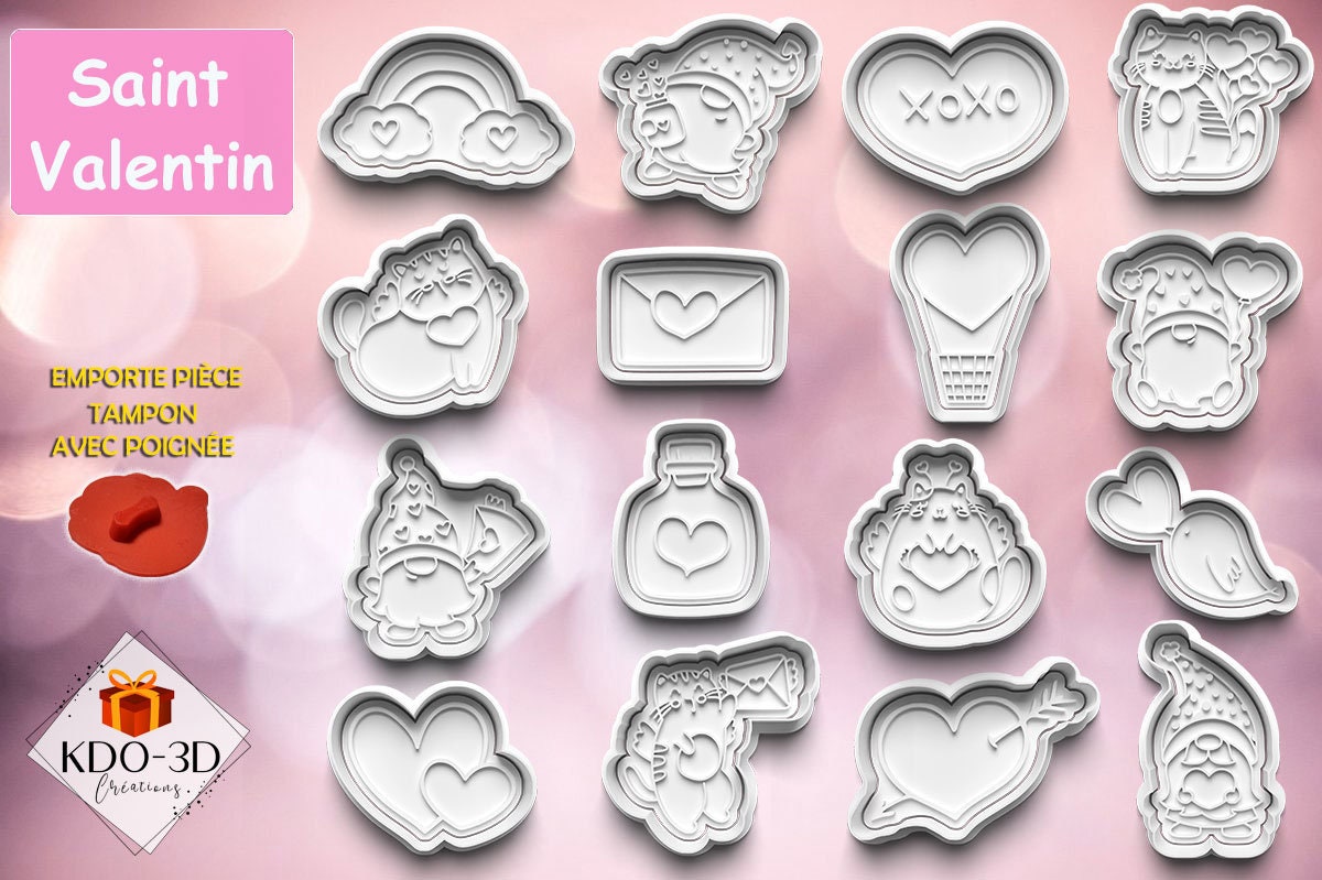 Emporte-pièces Saint valentin - Cookie cutter valentine's day Pack 3