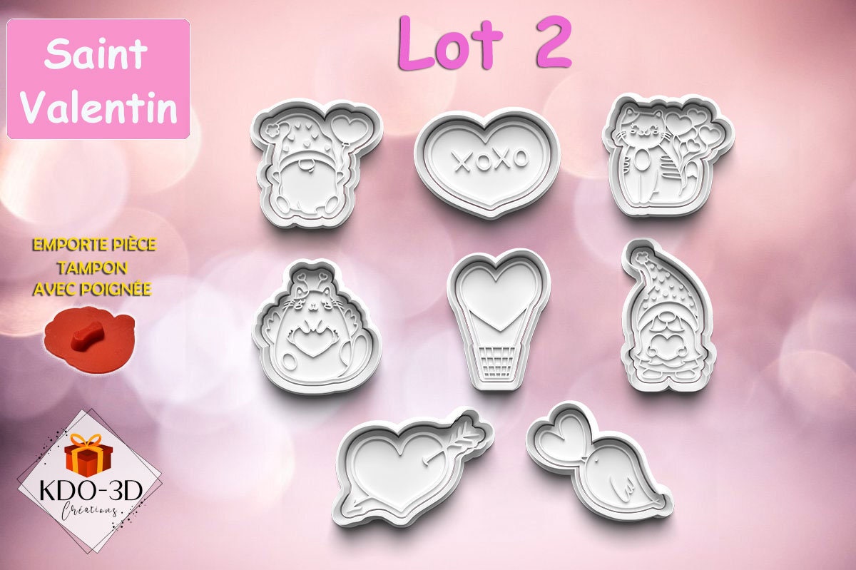 Emporte-pièces Saint valentin - Cookie cutter valentine's day Pack 3