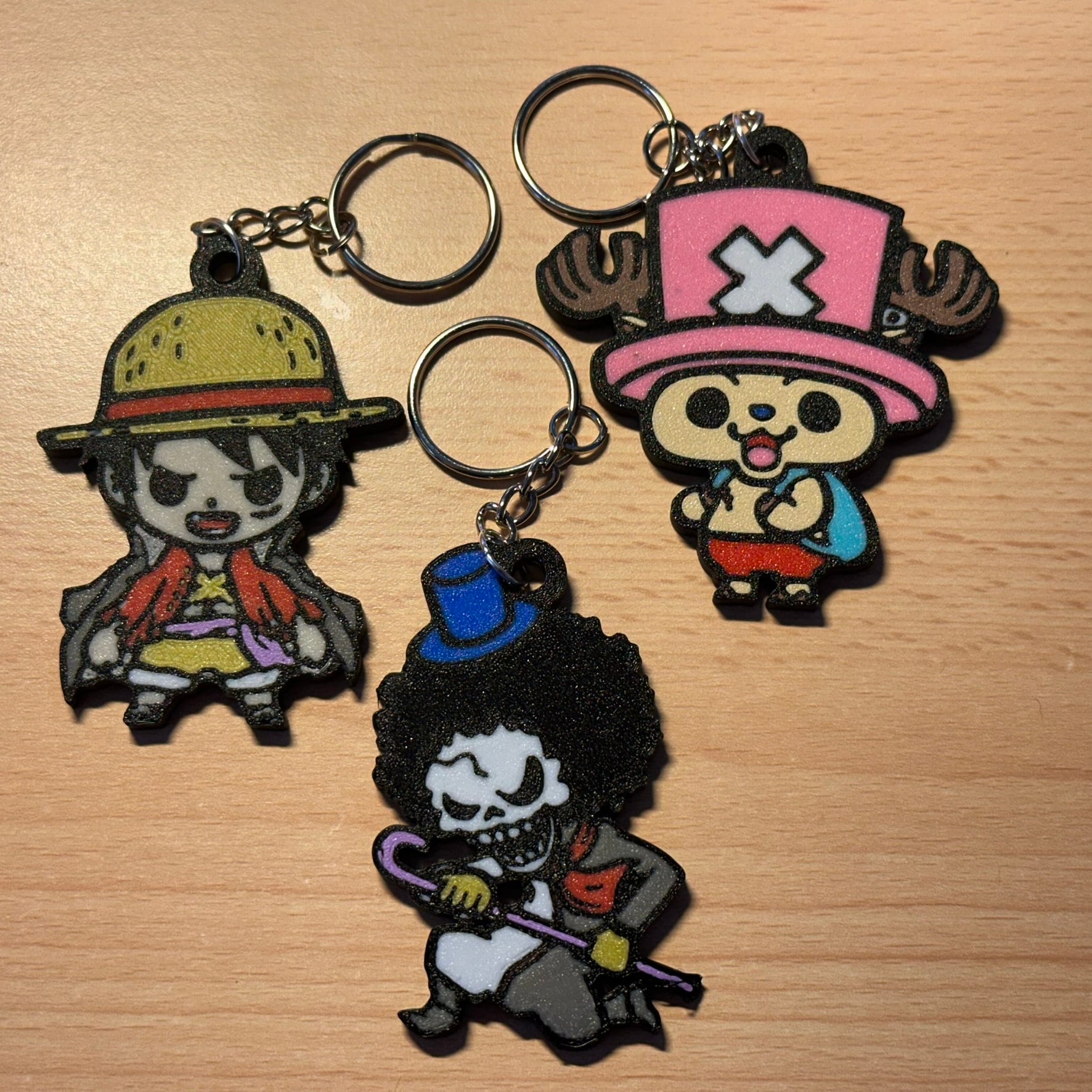 Porte-clés One piece Lufy, Tony-Tony Chopper, Brook