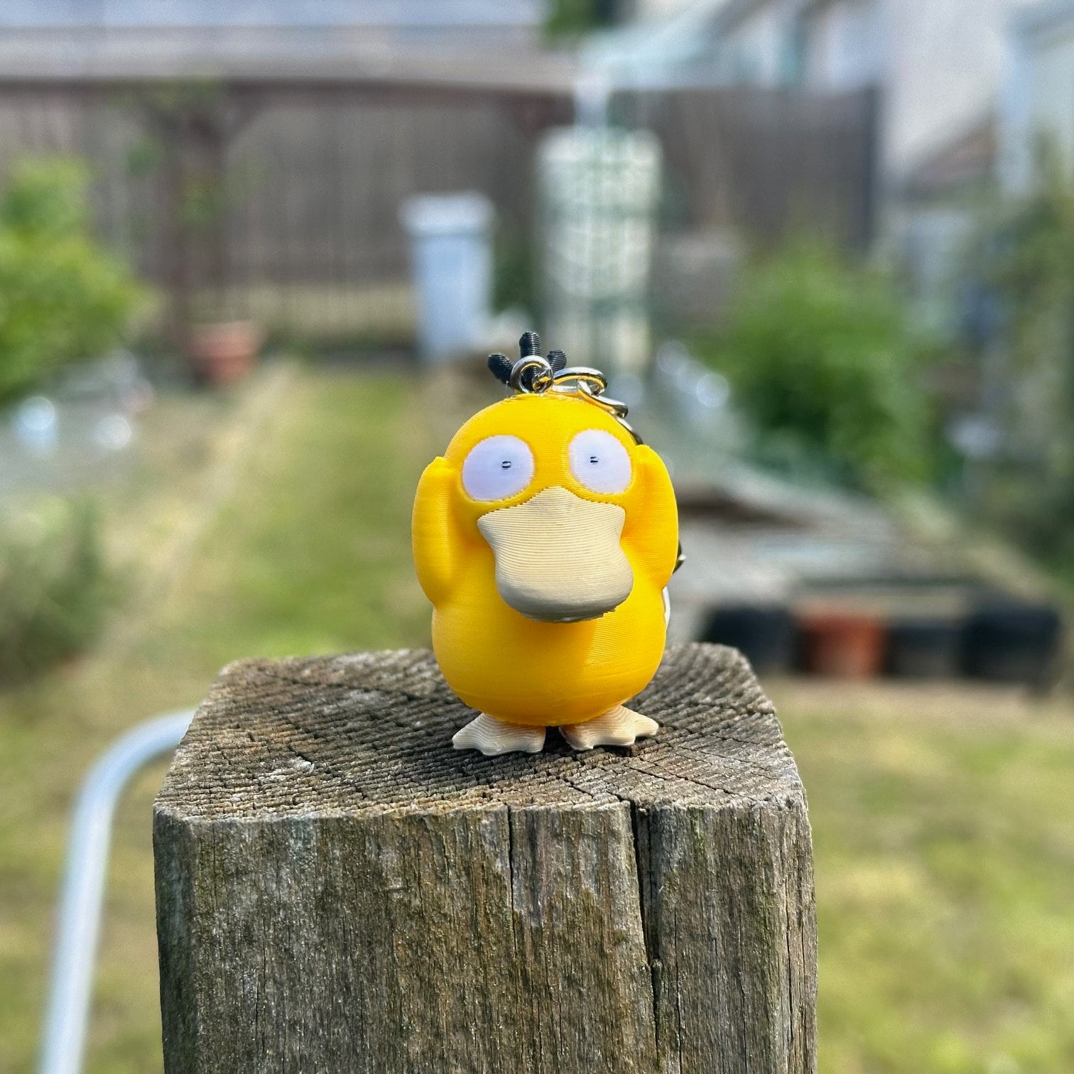 Porte-clés 3D Psykokwak Pokémon, Pokémon Psyduck Keychain