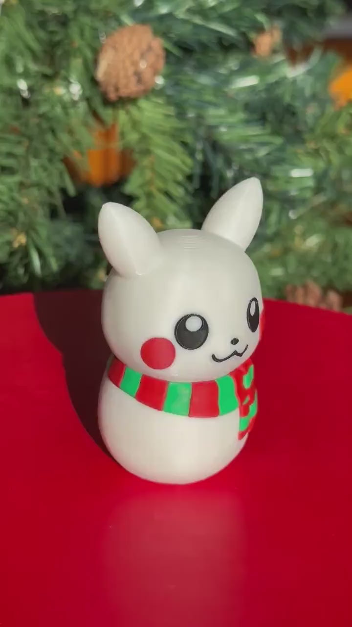 Figurine Pikachu Bonhomme de Neige - Édition Spéciale Noël | Figurine de Collection Pokémon